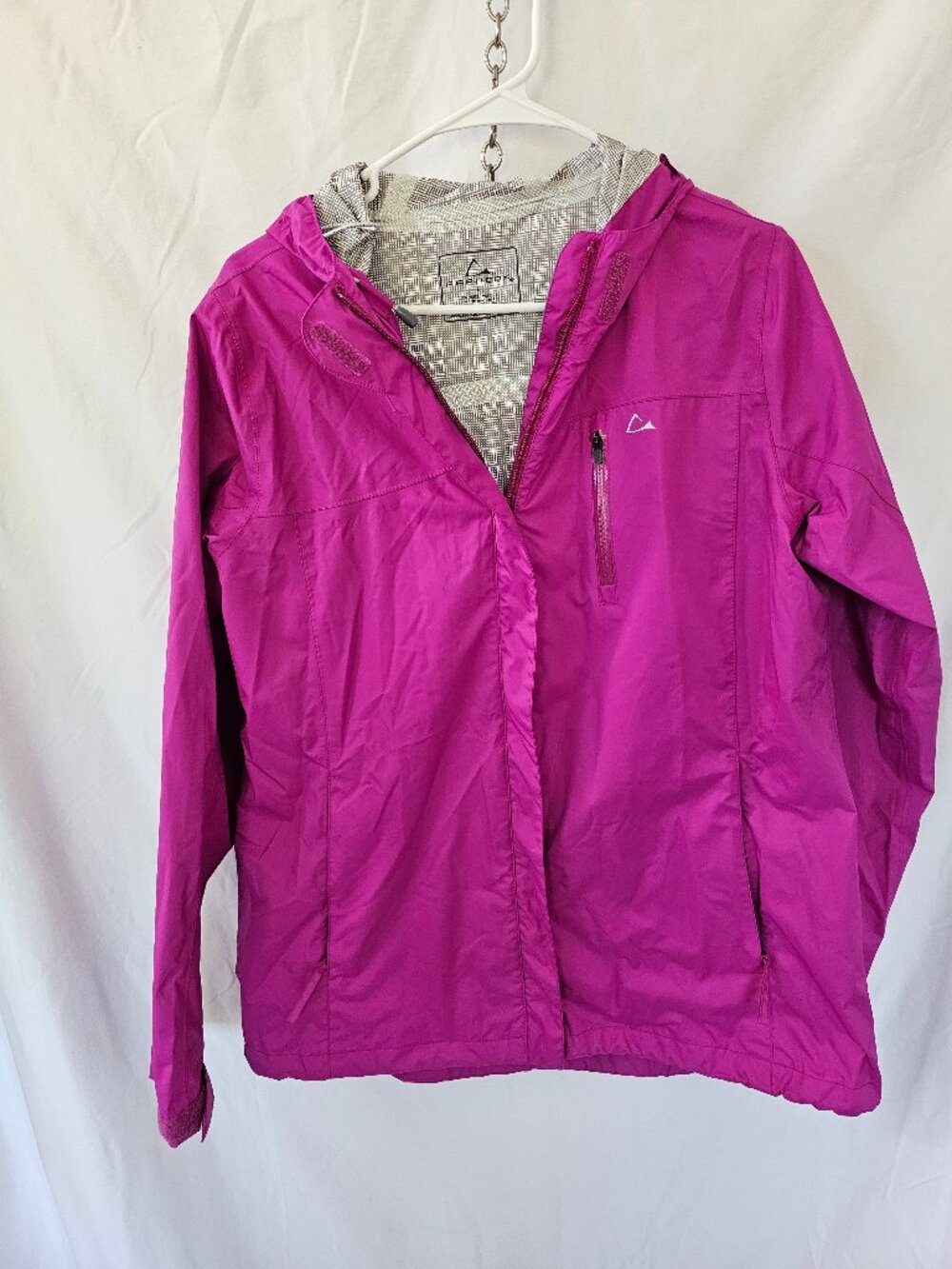 Bright pink rain jacket